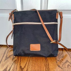 Bass Black and Tan crossbody purse